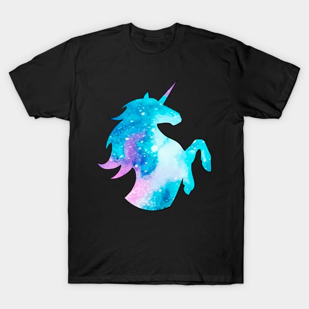 Rearing Galaxy Unicorn T-Shirt by Lady Lilac